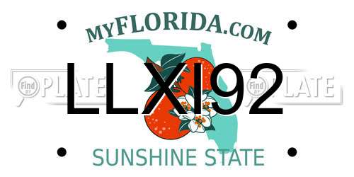 LLXI92 Florida License Plate