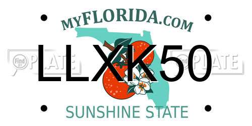 LLXK50 Florida License Plate
