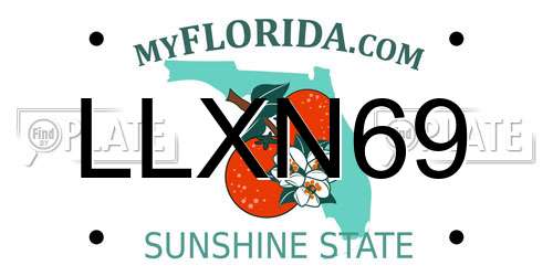 LLXN69 Florida License Plate