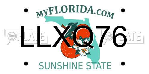 LLXQ76 Florida License Plate