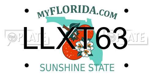 LLXT63 Florida License Plate