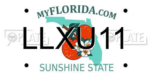 LLXU11 Florida License Plate