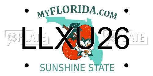 LLXU26 Florida License Plate