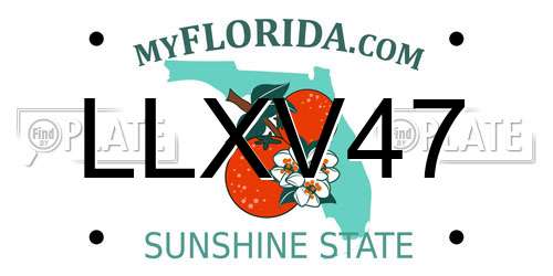 LLXV47 Florida License Plate