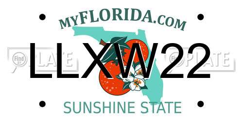 LLXW22 Florida License Plate