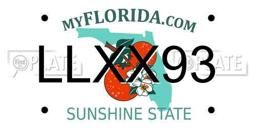 LLXX93 Florida License Plate