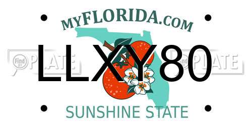 LLXY80 Florida License Plate