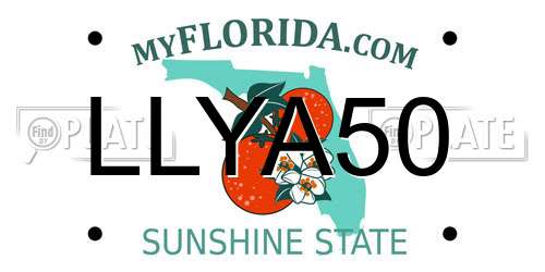 LLYA50 Florida License Plate