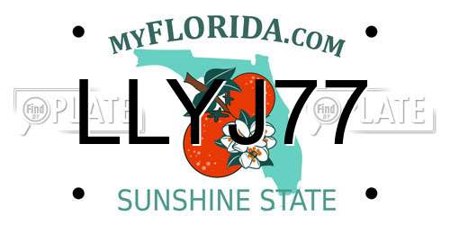 LLYJ77 Florida License Plate