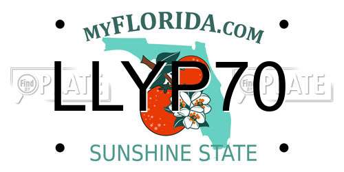 LLYP70 Florida License Plate