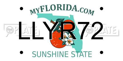 LLYR72 Florida License Plate