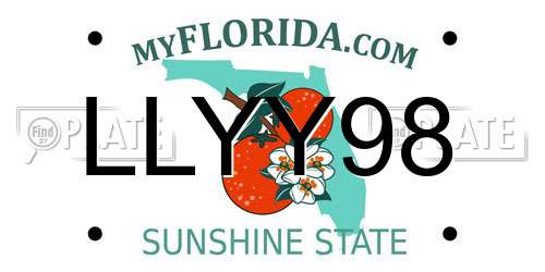 LLYY98 Florida License Plate