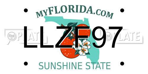 LLZF97 Florida License Plate