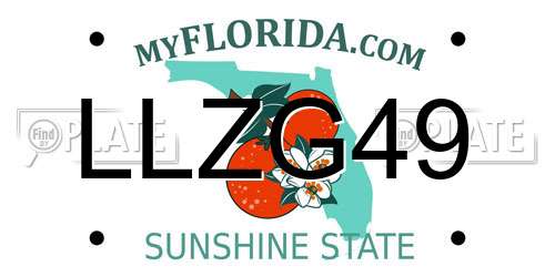 LLZG49 Florida License Plate