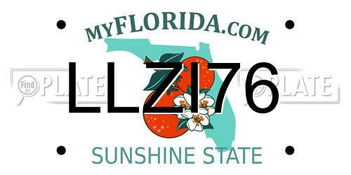 LLZI76 Florida License Plate