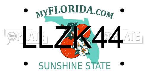LLZK44 Florida License Plate