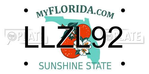 LLZL92 Florida License Plate