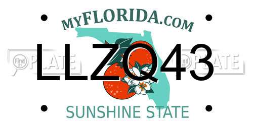 LLZQ43 Florida License Plate