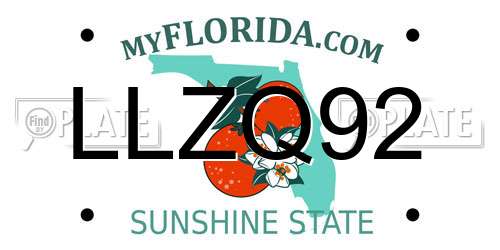 LLZQ92 Florida License Plate