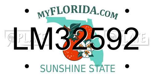 LM32592 Florida License Plate