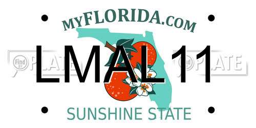 LMAL11 Florida License Plate