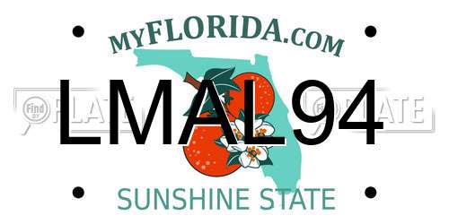 LMAL94 Florida License Plate
