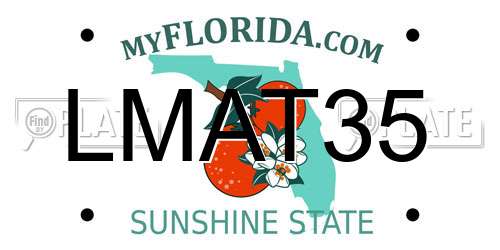 LMAT35 Florida License Plate