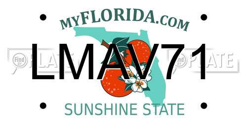 LMAV71 Florida License Plate