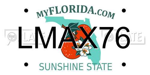 LMAX76 Florida License Plate