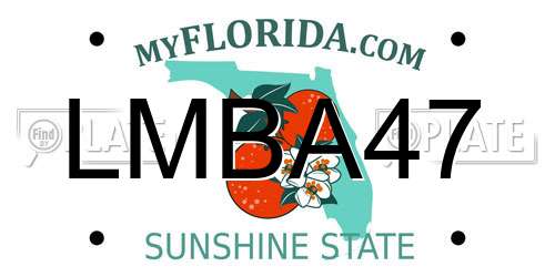 LMBA47 Florida License Plate