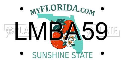 LMBA59 Florida License Plate