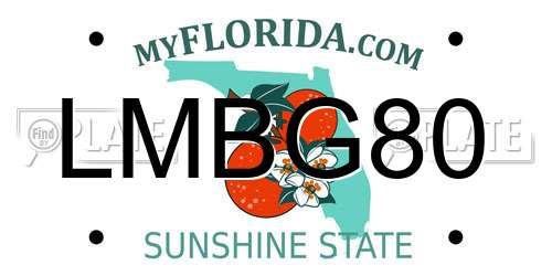 LMBG80 Florida License Plate
