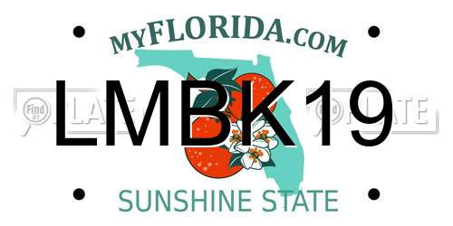 LMBK19 Florida License Plate