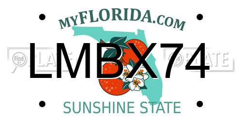 LMBX74 Florida License Plate