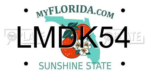LMDK54 Florida License Plate
