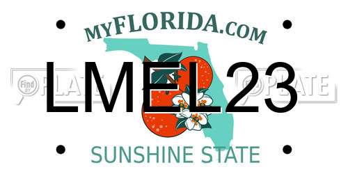 LMEL23 Florida License Plate