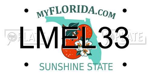 LMEL33 Florida License Plate