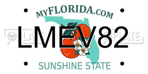 LMEV82 Florida License Plate
