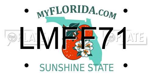 LMFF71 Florida License Plate