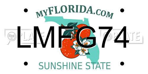 LMFG74 Florida License Plate
