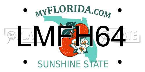 LMFH64 Florida License Plate