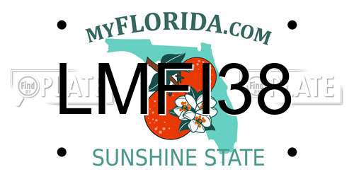 LMFI38 Florida License Plate