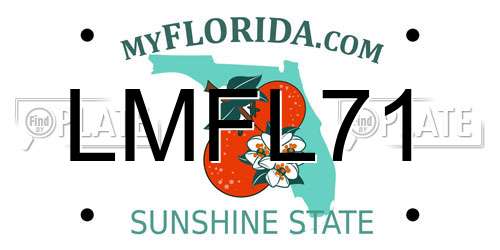 LMFL71 Florida License Plate