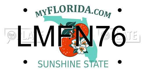 LMFN76 Florida License Plate