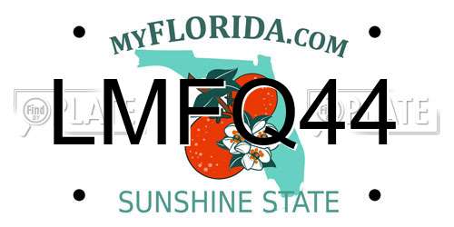 LMFQ44 Florida License Plate