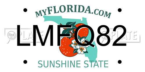 LMFQ82 Florida License Plate