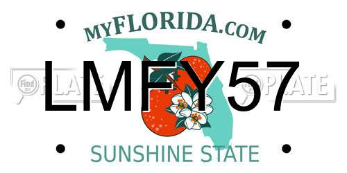 LMFY57 Florida License Plate