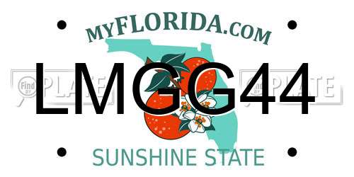 LMGG44 Florida License Plate