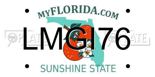 LMGI76 Florida License Plate