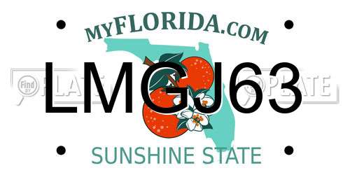 LMGJ63 Florida License Plate
